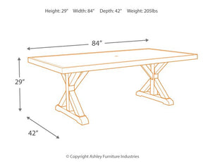 Beachcroft Dining Table with Umbrella Option - Half Price Furniture