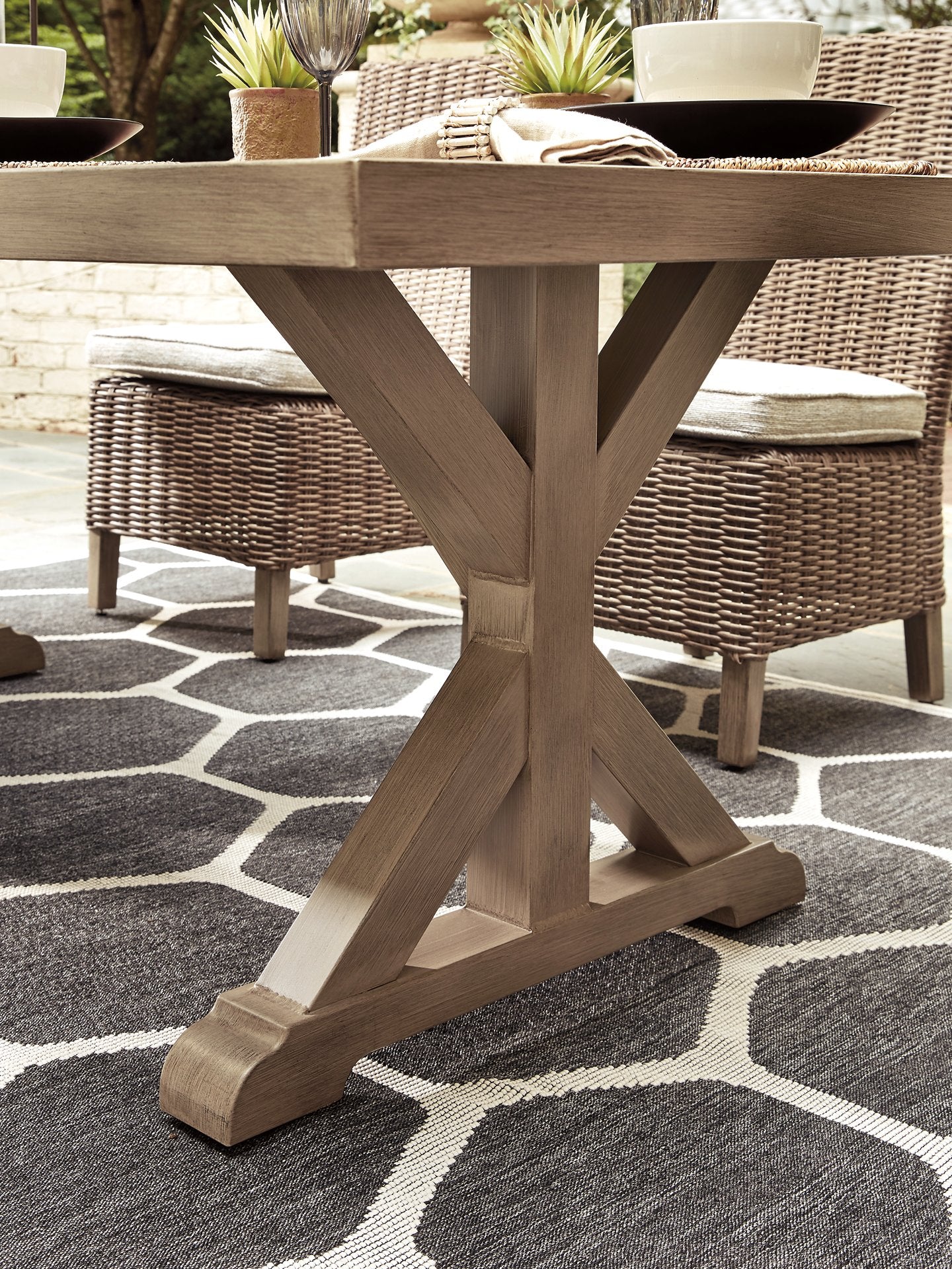 Beachcroft Dining Table with Umbrella Option - Half Price Furniture