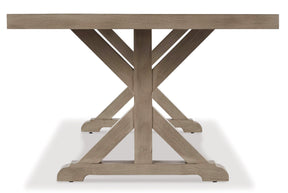 Beachcroft Dining Table with Umbrella Option - Outdoor Dining Table - Half Price Furniture