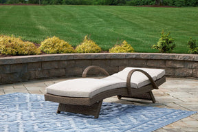 Beachcroft Outdoor Chaise Lounge with Cushion - Outdoor Seating - Half Price Furniture