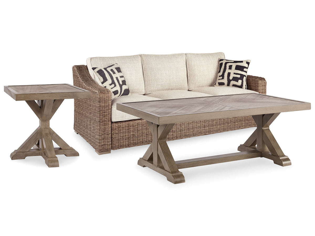 Beachcroft Beachcroft Nuvella Sofa with Coffee and End Table Half Price Furniture