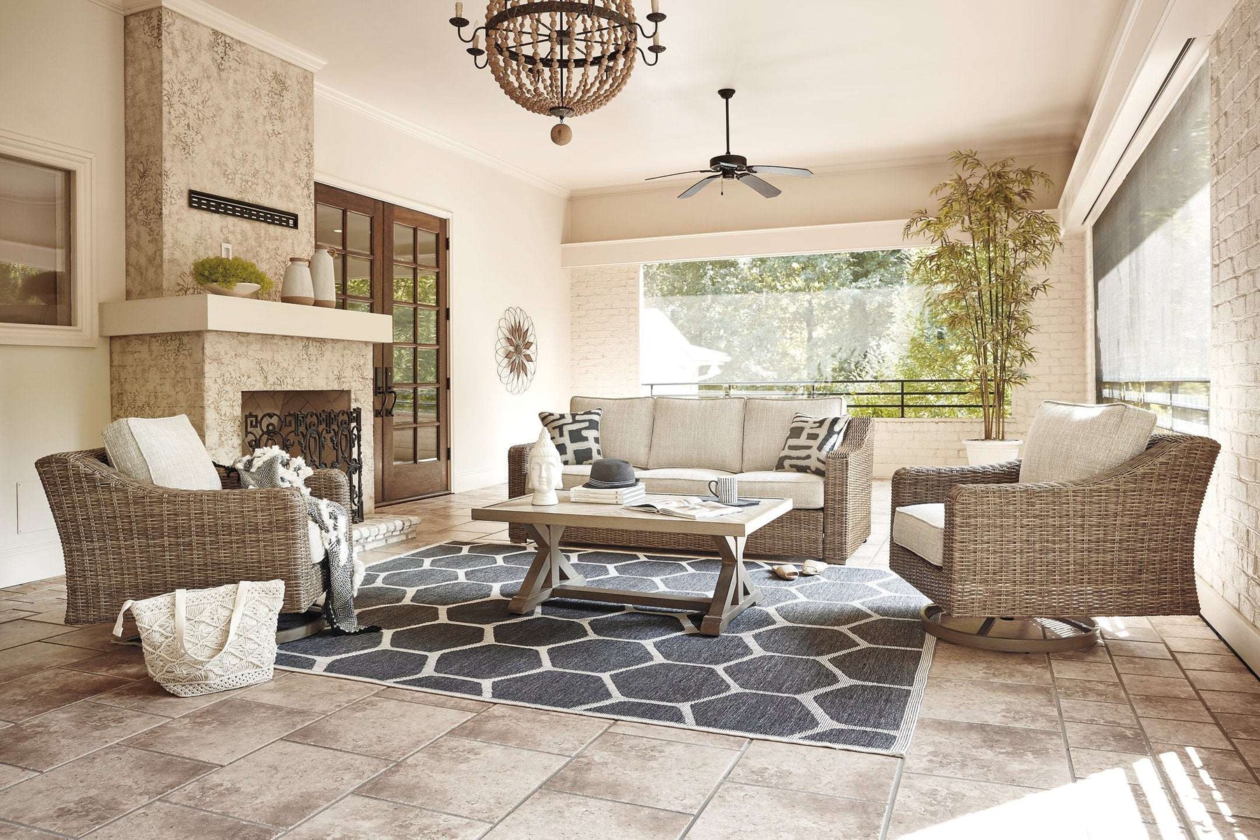 Beachcroft Outdoor Conversation Set - Outdoor Seating Set - Half Price Furniture