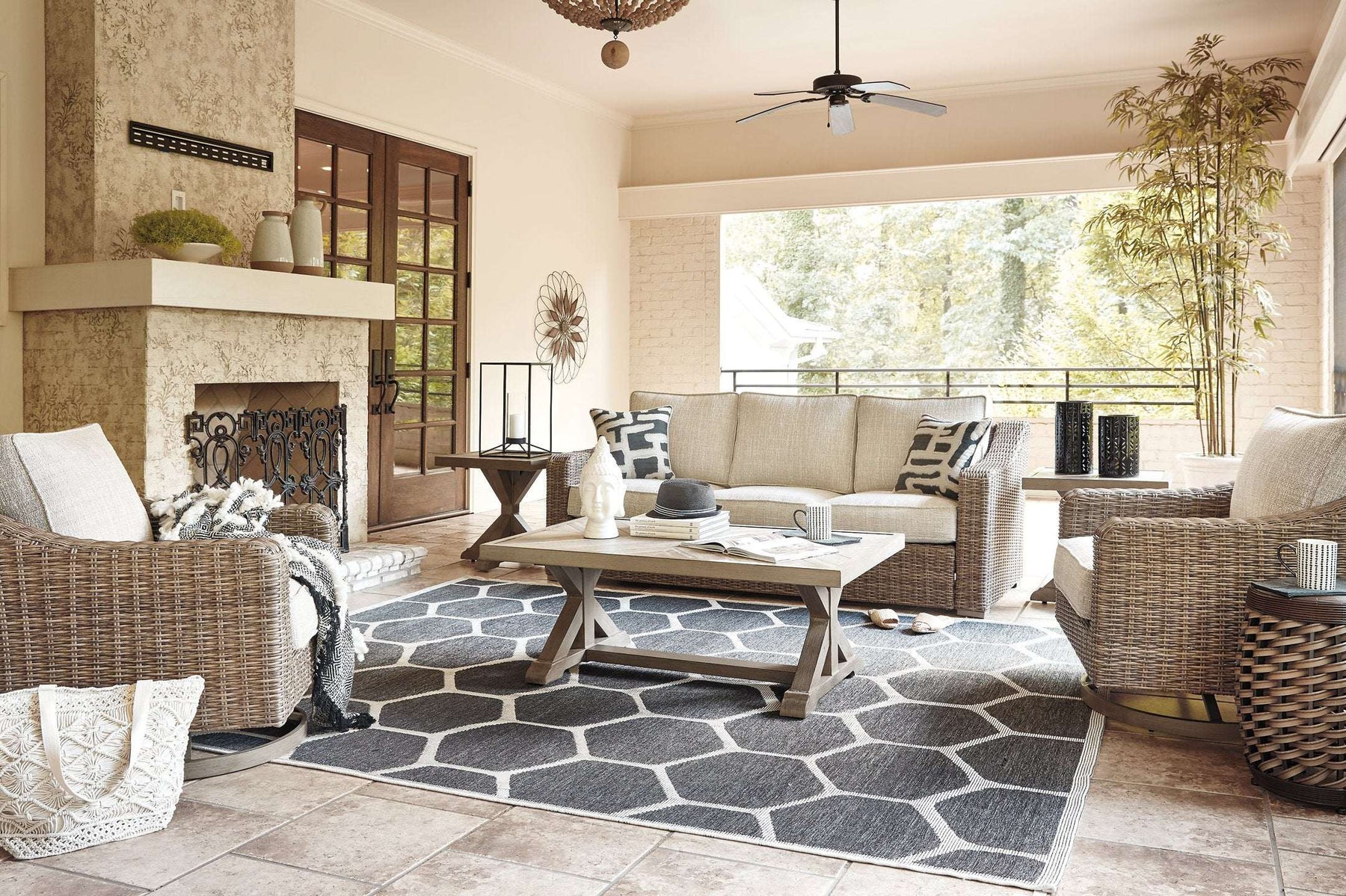Beachcroft Outdoor Conversation Set - Outdoor Seating Set - Half Price Furniture