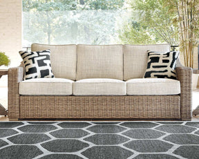 Beachcroft Outdoor Sofa, Lounge Chairs and Fire Pit Half Price Furniture