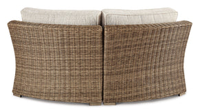 Beachcroft Curved Corner Chair with Cushion - Outdoor Seating - Half Price Furniture