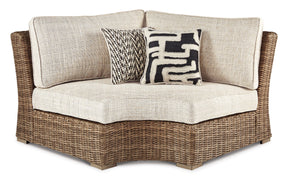 Beachcroft Curved Corner Chair with Cushion - Half Price Furniture