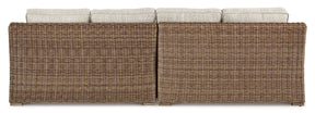 Beachcroft 2-Piece Outdoor Loveseat with Cushion Half Price Furniture