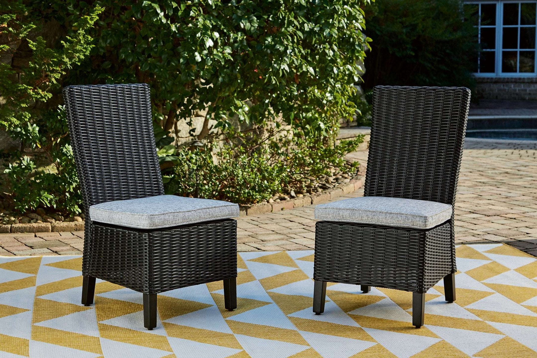 Beachcroft Outdoor Side Chair with Cushion (Set of 2) - Outdoor Dining Chair - Half Price Furniture