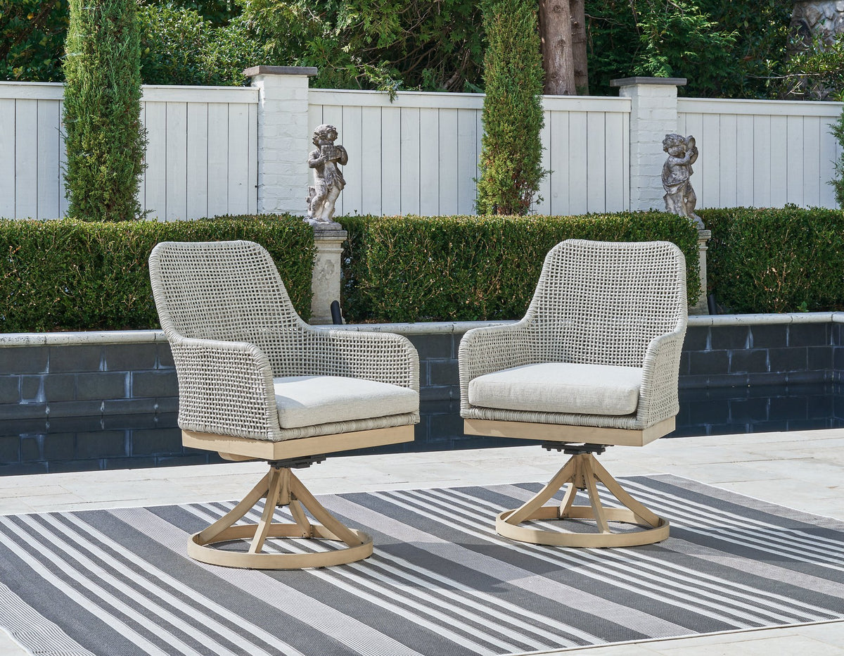 Seton Creek Outdoor Swivel Dining Chair (Set of 2) - Half Price Furniture