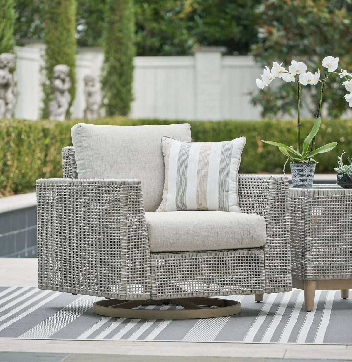 Seton Creek Outdoor Swivel Lounge with Cushion - Half Price Furniture