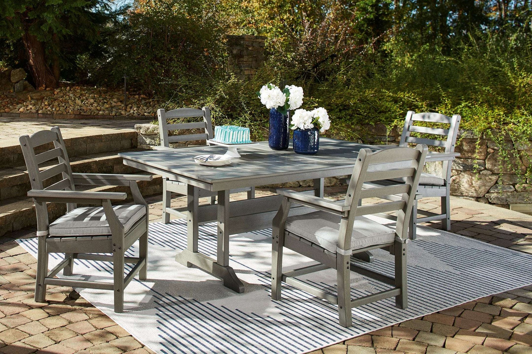 Visola Outdoor Dining Table with 4 Chairs - Half Price Furniture