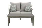 Visola Outdoor Loveseat and Coffee Table Half Price Furniture