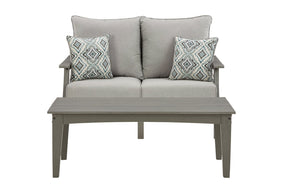 Visola Outdoor Loveseat and Coffee Table Half Price Furniture