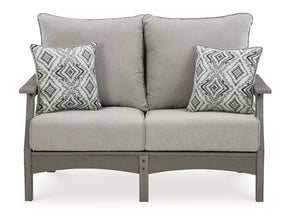 Visola Outdoor Loveseat and Coffee Table - Half Price Furniture