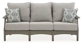 Visola Outdoor Sofa and Loveseat with Coffee Table Half Price Furniture