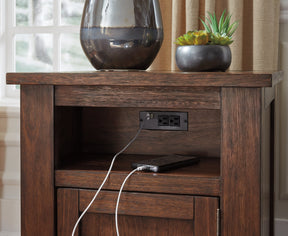 Budmore End Table with USB Ports & Outlets - Half Price Furniture