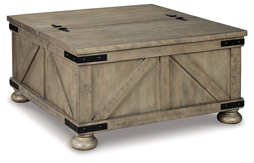 Aldwin Coffee Table With Storage  Las Vegas Furniture Stores