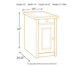 Bolanburg Chairside End Table with USB Ports & Outlets - Half Price Furniture