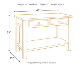 Tyler Creek Sofa/Console Table Half Price Furniture