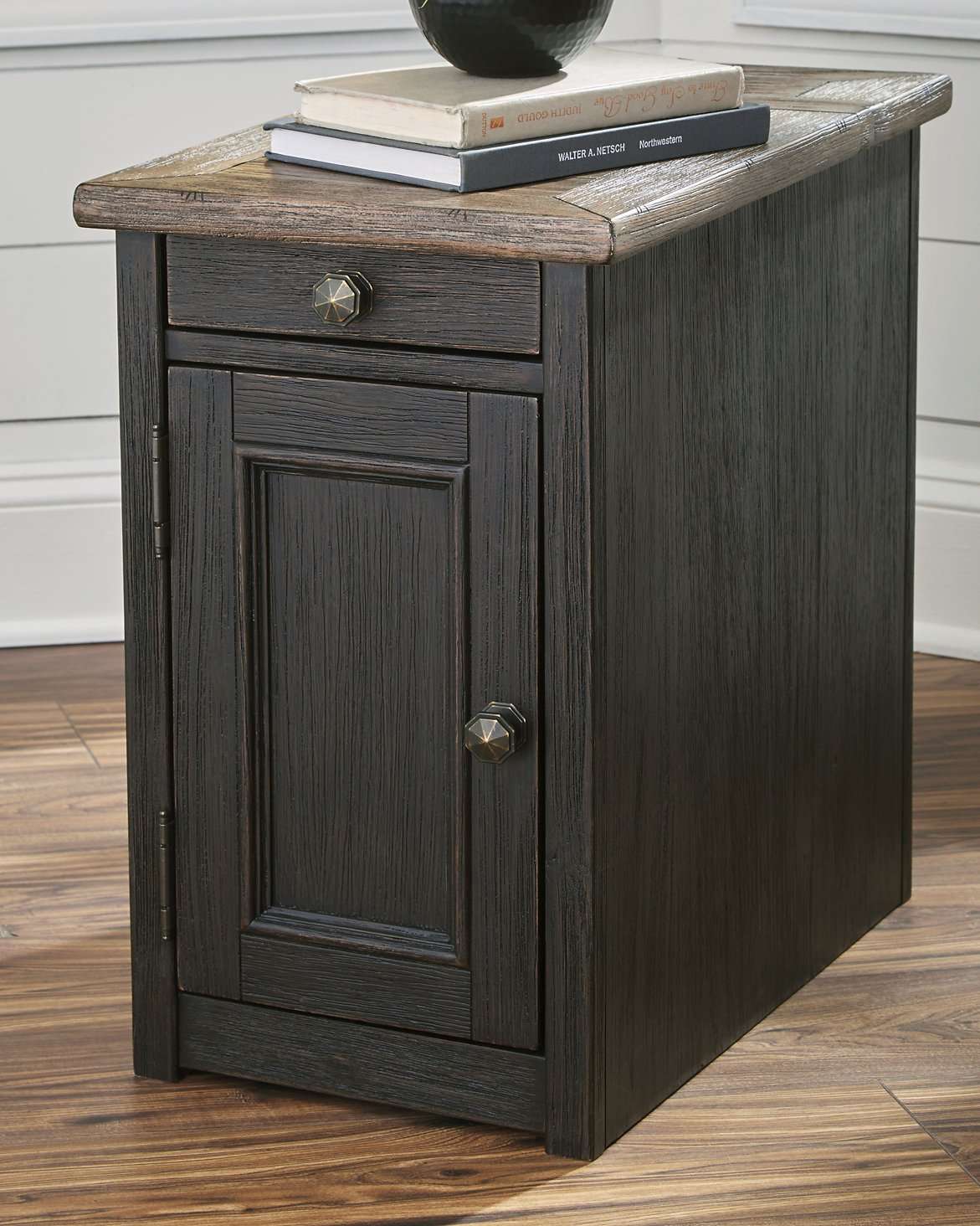 Tyler Creek Chairside End Table with USB Ports & Outlets - Half Price Furniture