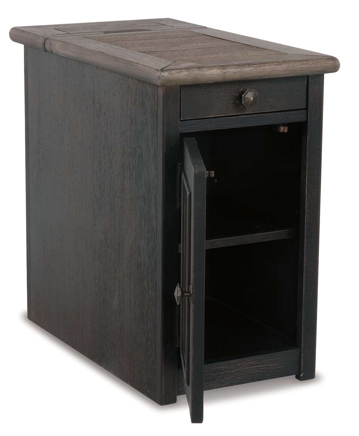 Tyler Creek Chairside End Table with USB Ports & Outlets Half Price Furniture