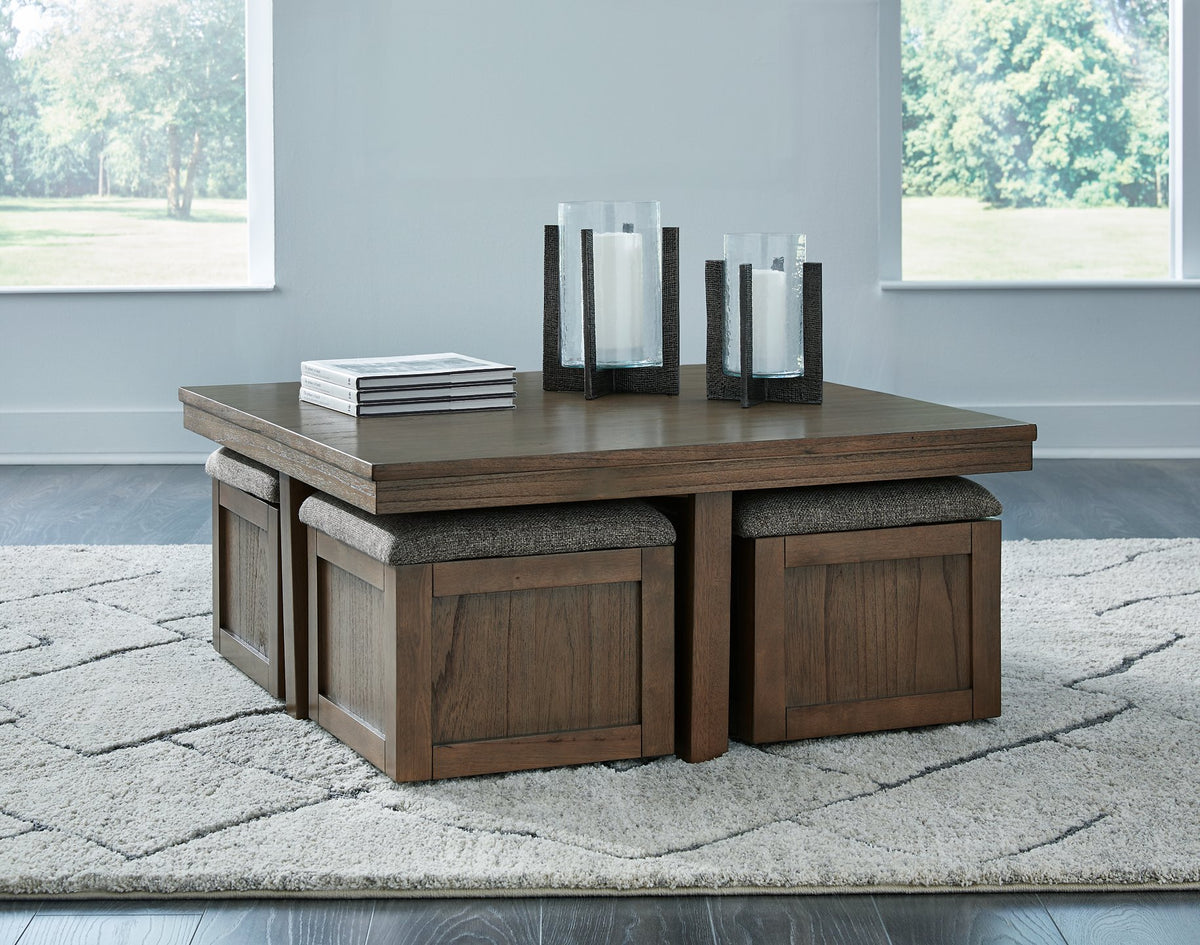 Boardernest Coffee Table with 4 Stools - Cocktail Table - Half Price Furniture
