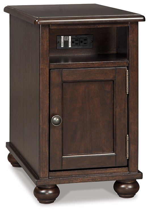 Barilanni Chairside End Table with USB Ports & Outlets  Las Vegas Furniture Stores