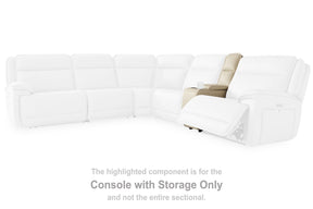 Double Deal Power Reclining Loveseat Sectional with Console - Sectional - Half Price Furniture