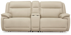 Double Deal Power Reclining Loveseat Sectional with Console Half Price Furniture