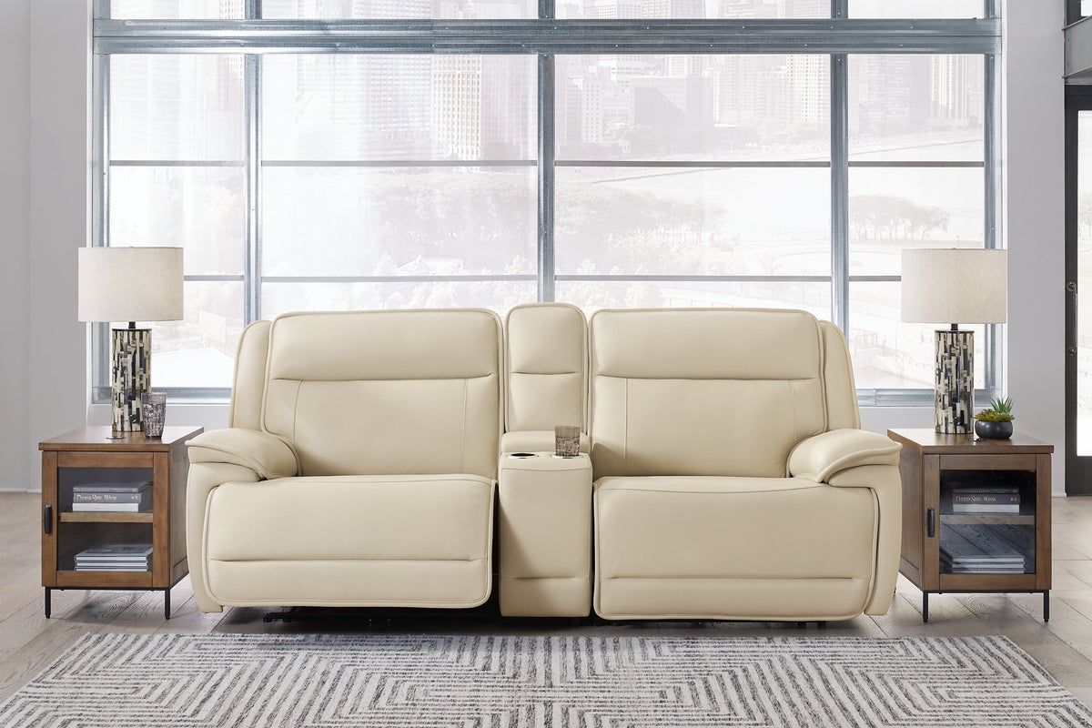 Double Deal Power Reclining Loveseat Sectional with Console - Sectional - Half Price Furniture