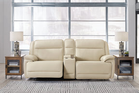 Double Deal Power Reclining Loveseat Sectional with Console - Sectional - Half Price Furniture