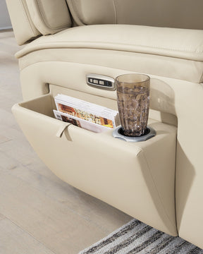 Double Deal Power Reclining Loveseat Sectional with Console - Sectional - Half Price Furniture