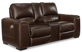 Alessandro Power Reclining Loveseat with Console Alessandro Power Reclining Loveseat with Console Half Price Furniture