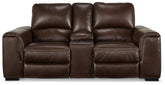 Alessandro Power Reclining Loveseat with Console Half Price Furniture