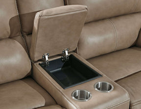 Ricmen Power Reclining Loveseat with Console Half Price Furniture