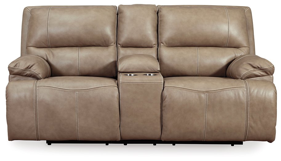 Ricmen Power Reclining Loveseat with Console  Las Vegas Furniture Stores