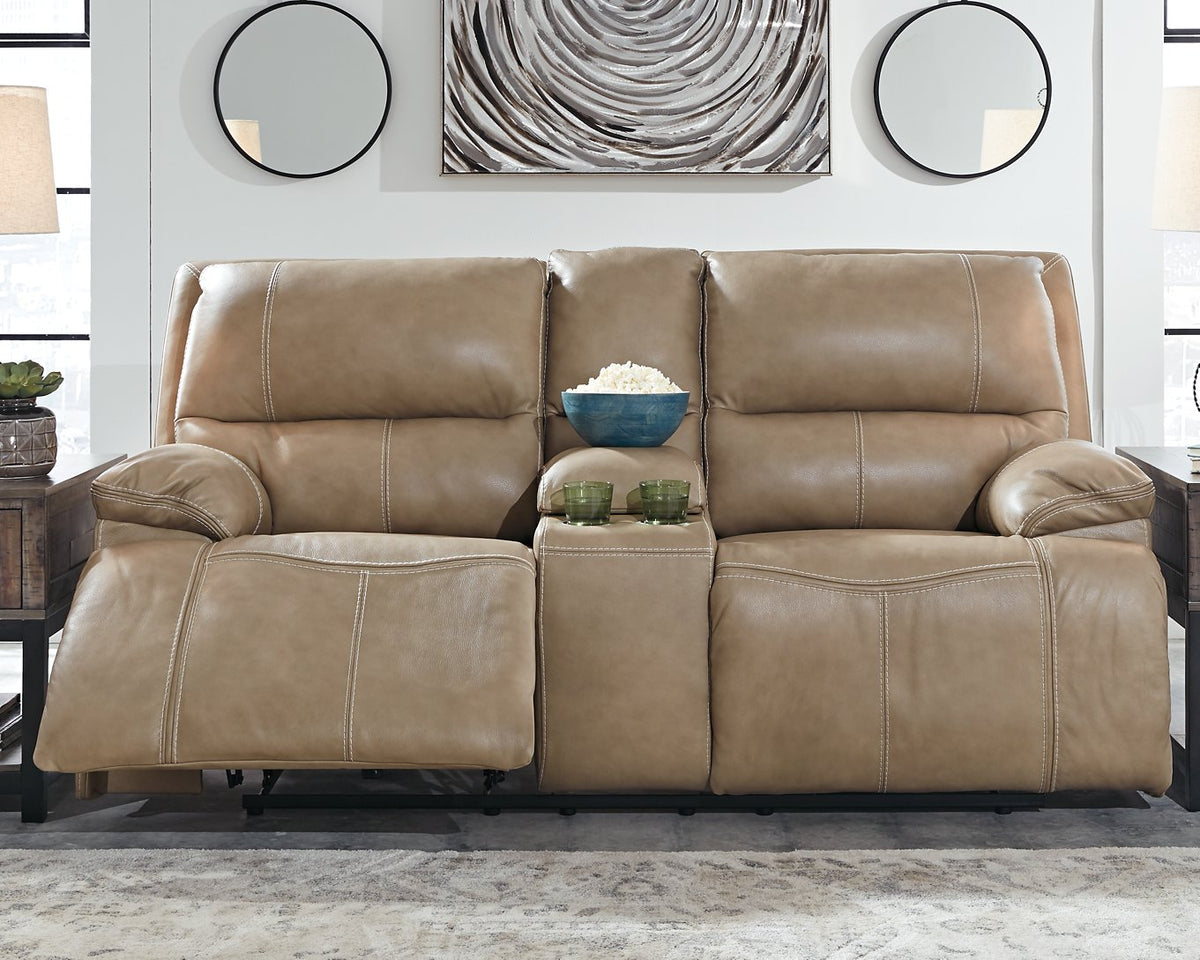 Ricmen Power Reclining Loveseat with Console  Half Price Furniture