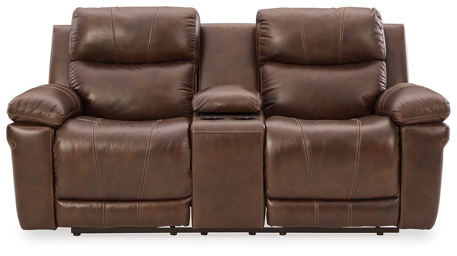 Edmar Power Reclining Loveseat with Console  Las Vegas Furniture Stores