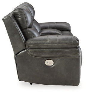 Edmar Power Reclining Loveseat with Console Half Price Furniture