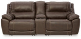 Dunleith 3-Piece Power Reclining Loveseat with Console  Half Price Furniture