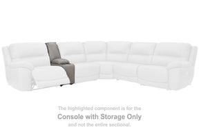 Dunleith 3-Piece Power Reclining Sectional Loveseat with Console - Loveaseat - Half Price Furniture