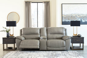 Dunleith 3-Piece Power Reclining Sectional Loveseat with Console - Loveaseat - Half Price Furniture