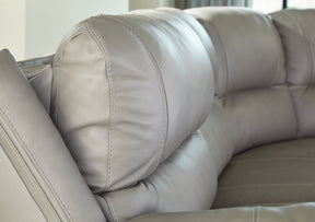 Dunleith 3-Piece Power Reclining Sectional Loveseat with Console - Loveaseat - Half Price Furniture