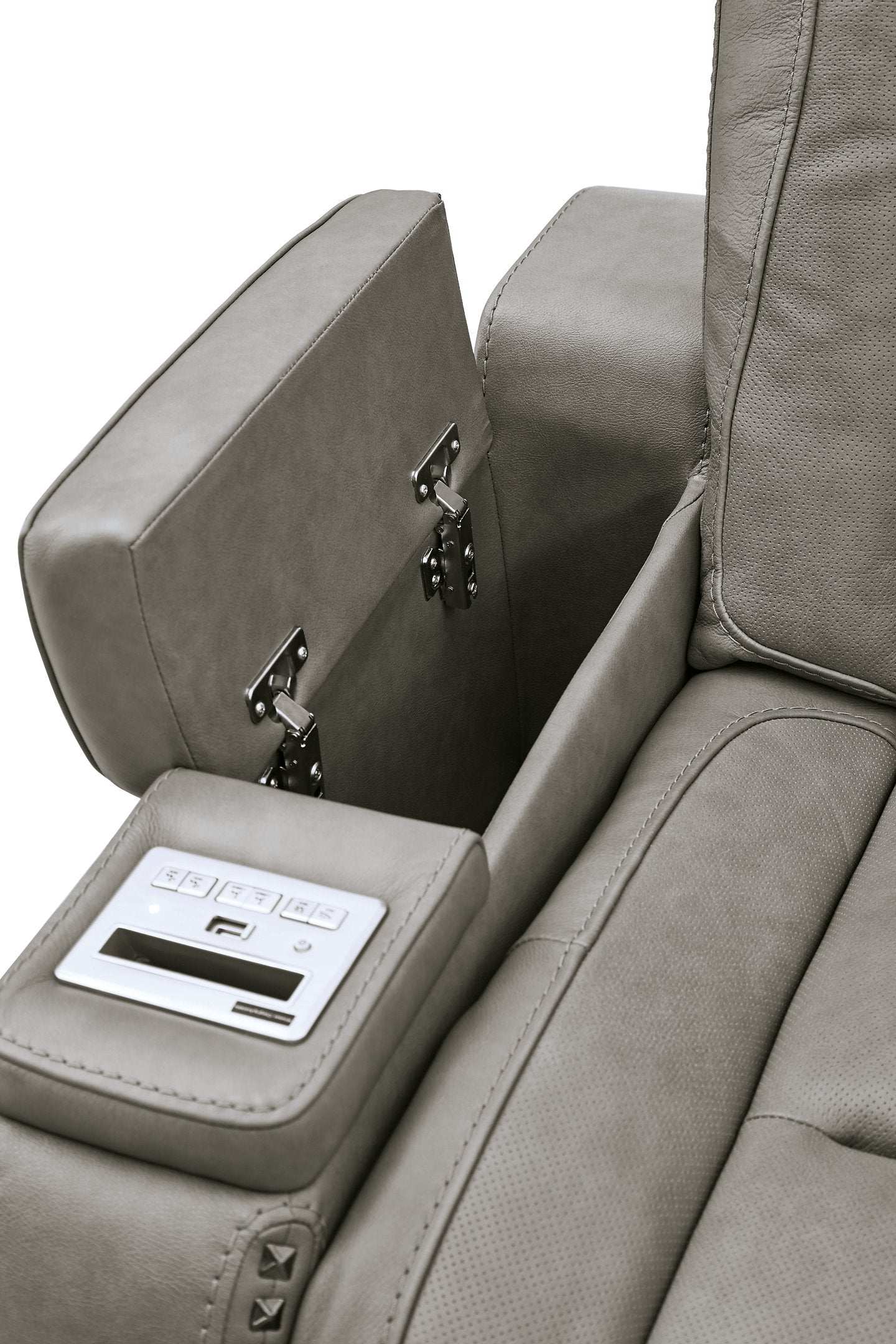 The Man-Den Power Reclining Loveseat with Console Half Price Furniture