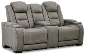 The Man-Den Power Reclining Loveseat with Console - Half Price Furniture