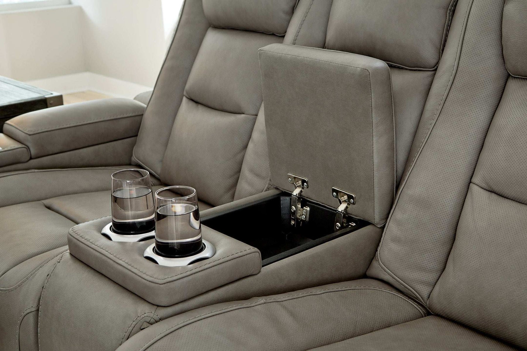 The Man-Den Power Reclining Loveseat with Console Half Price Furniture