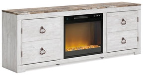 Willowton TV Stand with Electric Fireplace Half Price Furniture