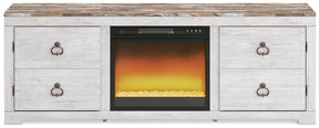 Willowton TV Stand with Electric Fireplace Half Price Furniture