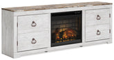 Willowton 72" TV Stand with Electric Fireplace Half Price Furniture