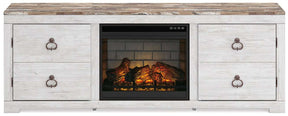 Willowton 72" TV Stand with Electric Fireplace - Half Price Furniture